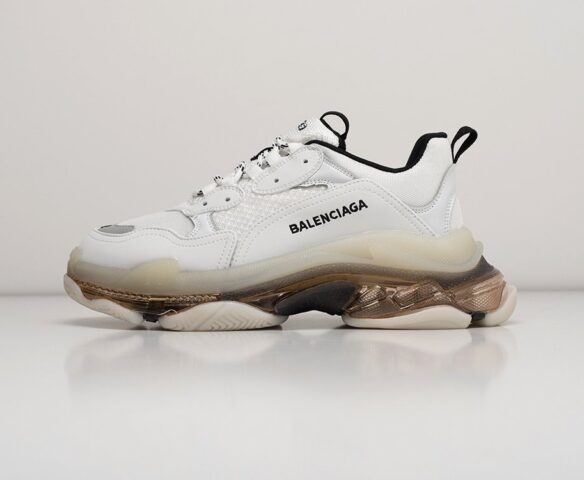 Balenciaga Triple S Сlear Sole белые lthr. Вид 2