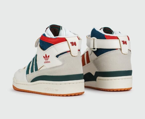 Adidas Forum 84 Hi Cream / Green / Red. Вид 3